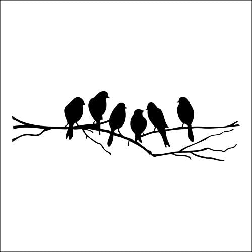 Gangsta Girls Exquisite Carving PVC Water Proof Removable Wall Stickers Black Bird and Black Tree for Bedroom Living Room Backdrop