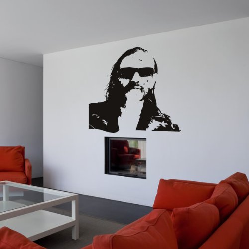 Lemmy Kilmister Wall Sticker Icon Wall Decal Art available in 5 Sizes and 25 Colours Small Strawberry Red