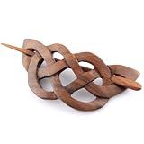 Hand Carved Sono Wood Celtic Butterfly Knot Hair Pin Barrette