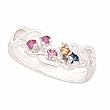 14K White Gold Mother's Ring - 5 Gemstone -- YOU CHOOSE THE COLORS!