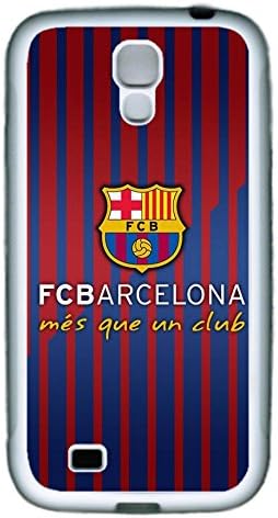 S4 Case, Galaxy S4 Case, Custom Design Samsung Galaxy S4 Soft Rubber TPU White Protective Case Shock-Absorption Bumper Case for New Galaxy S4 - Fc-Barcelona Logo