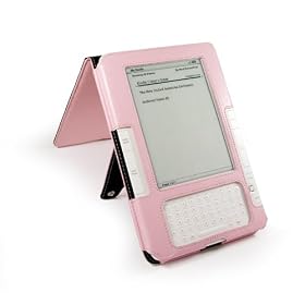 Tuff-Luv Napa Leather case cover for Amazon Kindle 2 - Pink (Flip style + stand)