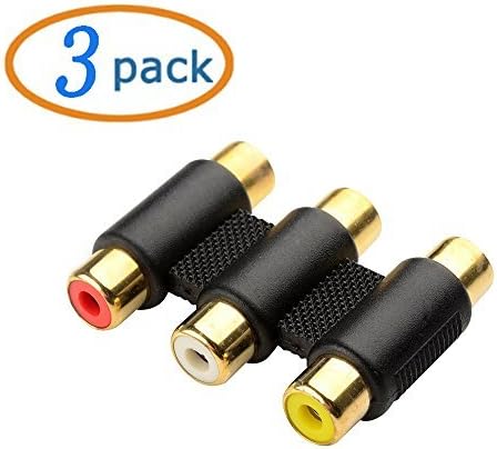 Simtyso (3 Pack) Female to Female 3-RCA Coupler