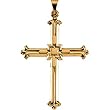 14K Yellow Gold Cross Pendant - 42.50x31.50mm