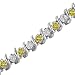 Women\'s 4 Ct. White & Yellow Diamond S - Link Style Tennis Bracelet 7 Inches Long Round Cut