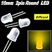 50pcs x Yellow 10mm Round Diffused LED Light 2pin Yellow 10mm Diffused LED