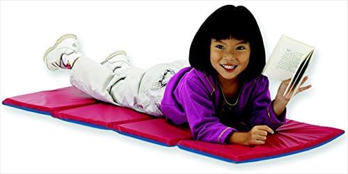 PEERLESS PLASTICS 048999 Basic Kindermat, 19 W x 45 D x 0.63 H In. Vinyl, Red-Blue