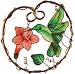Hummingbird Bird Windchime with Flower, Leaf and a Rusty Copper Look Frame Shaped Into a Heart, 31