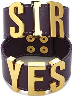 Suicide Squad Harley Quinn Bracelet Punk Style Yes Sir Letter Purple Cuffs