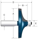 BOSCH 84515M 2-1/2-Inch Diameter 3/4-Inch Cut Carbide Tipped Table Edge Router Bit 1/2-Inch Shank With Bearing
