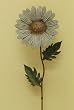 Rusty Beige Metal Daisy Garden Stake Statuary
