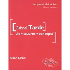 Gabriel Tarde Vie Oeuvres Concepts les Grands Th�oriciens Sciences Economiques & Sociales