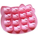 Hual@ 16 Cavity Hello Kitty Biscuit Cake Pan Silicone Cake Baking Mold Ice Cube Lattice Tray Chocolate DIY Handmade Soap Moulds