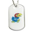 Kansas Jayhawks Dog Tag Domed Necklace Charm Chain Ncaa
