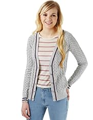 Angel Pure Cotton Cable Knit Spotted Cardigan