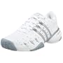 adidas Women's Barricade V Tennis Shoe,White/Light Onyx/Silver,7.5 M