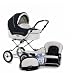 Roan Kortina Classic Pram Stroller 2-in-1 with Bassinet and Seat (Navy - Chequered)