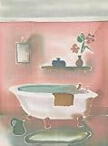 Hot Tub - Artist: Hazel Burrows - Art Print Poster - With a Black Wood Frame - Image Size: 5.00 by 7.00 inches Art Print Poster - With a Black Wood Frame