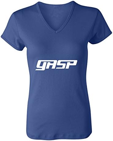 Sdeya A0415 gasp Printed Womens V-Neck T-Shirt Small Royal Blue