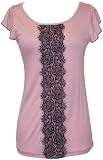 Lace-Front Tee Shirt Top Plus Size