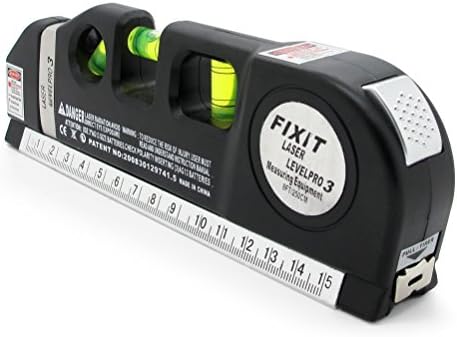 JCC Multipurpose Laser Level horizon Horizontal Vertical Line 8FT+ Measure Tape Ruler Aligner Standard and metric rulers