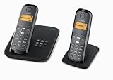 Siemens - Gigaset AS285 Duo - Téléphone sans fil DECT / GAP - Répondeur - Noir