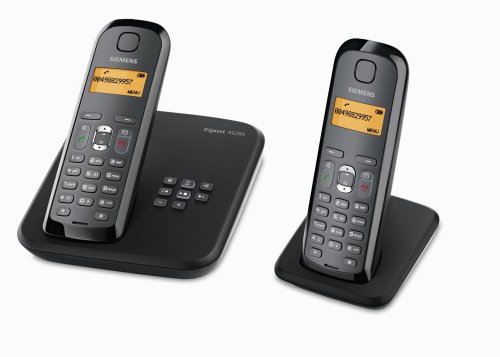 Siemens - Gigaset AS285 Duo - Téléphone sans fil DECT / GAP - Répondeur - Noir