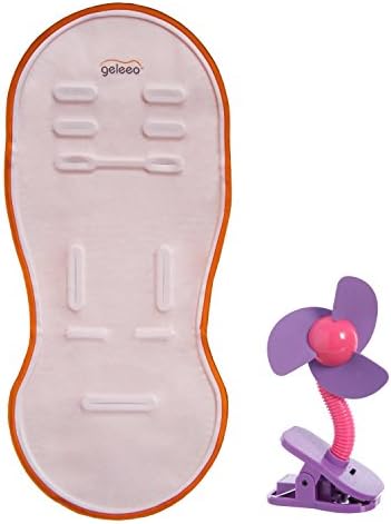 Geleeo Universal Stroller Cooling Pad, Pink with Clip On Stroller Fan