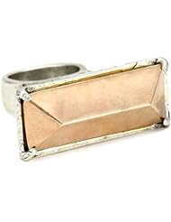 Low Luv by Erin Wasson Faceted Metal Stone Cage Ring