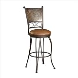 Bronze with Muted Copper Stamped Back Bar Stool, 30-Inch Seat Height