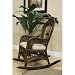 St. Lucia Indoor Rattan and Wicker Rocking Chair Finish: Antique, Fabric: Palm Patch