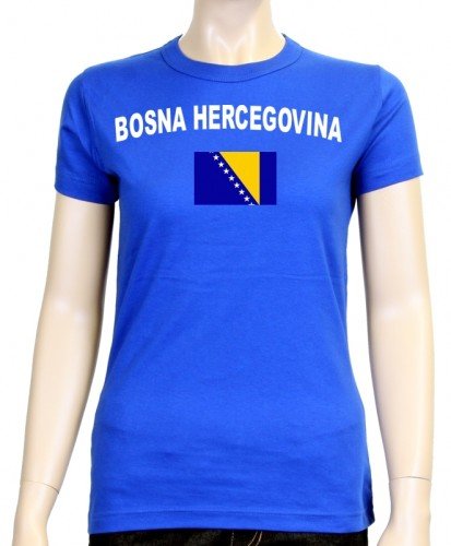 Bosna Hercegovina T-Shirt girly blau, Gr.XL