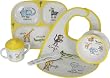 6 Piece Set Baby Cie La Jungle: Jungle Yellow Melamine Colorful Melamine Dinnerware with wording