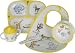 6 Piece Set Baby Cie La Jungle: Jungle Yellow Melamine Colorful Melamine Dinnerware with wording