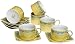 Yedi Houseware Classic Coffee and Tea French Garden Teacups and Saucers, Set of 6