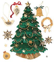 Jolee's Boutique Dimensional Stickers, Christmas Tree
