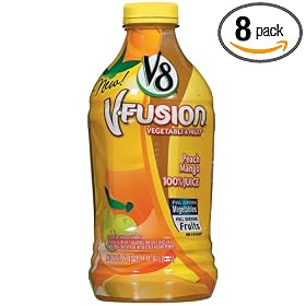 V8 Fusion Juice, Peach Mango, 46-Ounce Bottles (Pack of 8)