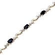 14K Yellow/White Gold 0.01 ct. Diamond and 3 ct. Sapphire Bracelet