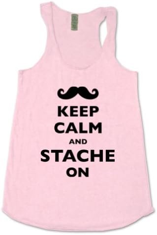 Keep Calm and Stache On Soft Eco-Heather Racerback Tank by Alternative Apparel - Email us the SIZE and COLOR