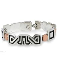 Sterling silver link bracelet, Solar Frieze
