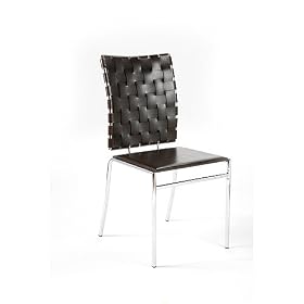 Eurostyle 02414 Carina Side Chair - White Leather And Chrome - Pack Of 4 