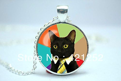 Pretty Lee 2015 Fashion Business Cat Meme In Space Glass Cabochon Dome Pendant Necklace Christmas gift