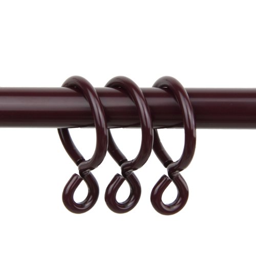 Rod Desyne 10 Count Eyelet Curtain Rings, 1-Inch, Mahogany