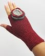 Handmade Artisan Pure Alpaca Natural Fiber Gloves - Rustic Burgundy II (Knitted 100% by hand/One-of-a-kind)