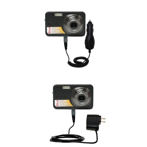 Essential Kit for the Kodak V1073 includes a Car and Wall Charger - uses Gomadic TipExchange Technology