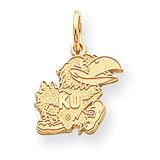 14k Gold Collegiate of Kansas Jayhawk Charm