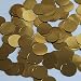 Round Flat Sequin 12mm Top Hole Very Deep Gold Metallic. Couture Paillettes. Made in USA
