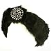 Winter Faux Fake Fur Removable Rhinestone Brooch Elastic Headwrap Headband Black