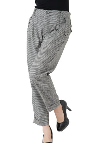 (ゴールドジャパン)Goldjapan 大きいサイズ レディース ボトムス ロングパンツ イージーパンツ 千鳥柄 ウエストゴム 後ろゴム 伸縮