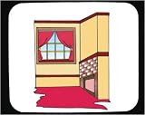 Mouse Pad with fireplace, window, 